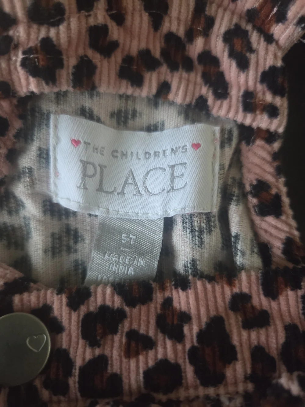 The Children's Place Pink and Black Leopard Print Pinafore